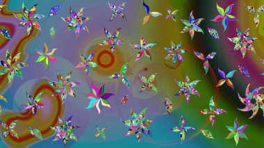 Raster güzel bir çiçek deseni çizmiş. Nazik romantik baskı. Kahverengi renkli çiçekler. Bahar mevsimi. Tatil havası..