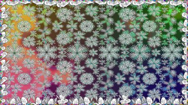 1950-1960 motifleri. Gri üzerine gri. Çiçekli ipek eşarp. Retro tekstil tasarım koleksiyonu. El çizimi çiçek elementleriyle soyut, dikişsiz raster deseni..