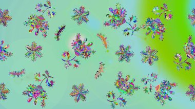 Desen snowflakes.raster Noel soyut renkli arka plan ile düşen kar tanesi. Raster illüstrasyon.