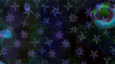 Kar taneleri radyal gri renkler verir. Renkli arka planda güzel kar taneleri. Raster illüstrasyonu..