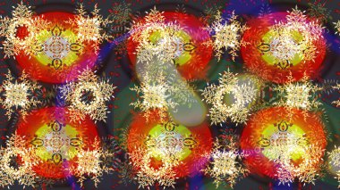 Kahverengi, gri ve sarı renklerde şirin soyut kar taneleri raster tasarımı. Yeni yıl kar tanesi. Düz kar karalama ikonları, kar taneleri silueti Noel afişi için, kartlar.