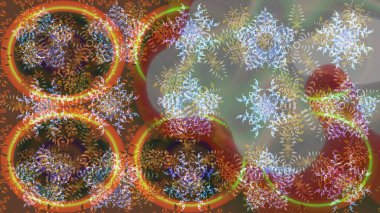 Düz renkli arka plan üzerinde izole kar taneleri tasarımı. Kar tanesi süs desen. Kar taneleri arka plan. Snowflakes desen. Raster illüstrasyon.