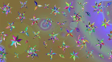 Tarafsız renklerde çiçekler. Çiçek desenli eskiz. Düz Çiçek Elementleri Tasarım Raster illüstrasyonu. Renkli Bahar Teması çizim şablonu.