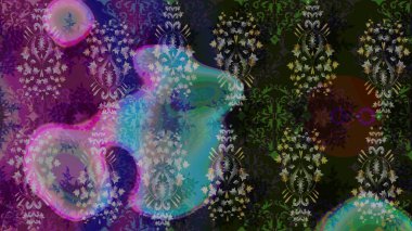 Vadinin gri renkli çiçekleri. Soyut etnik raster kusursuz desen. Çiçekler..