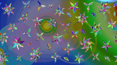 Tomurcukları papatya çiçekleri olan sevimli bir çiçek deseni. Eskiz geçmişi. Miles Fleur, süslü püslü bir süs. Raster illüstrasyonu. Eski usul. Kumaş, tekstil ve duvar kağıdı baskısı için..