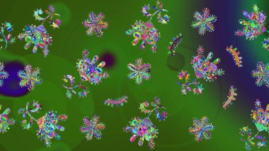 Kar Taneleri Raster illüstrasyonu. Dekorasyon kış kar ikonları. Raster Noel soyut renkli arkaplan ve düşen kar tanesi.