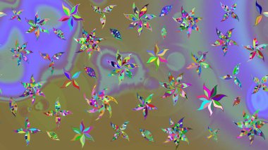 Küçük çiçekteki sevimli çiçek deseni. Tarafsız renklerde çiçekler.