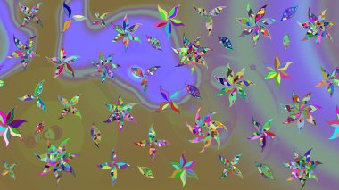 Of doodle elements. Hand drawn Raster illustration. Sketch flower pattern can be used for wallpaper, website background, wrapping paper, invitation, flyer, banner or website.