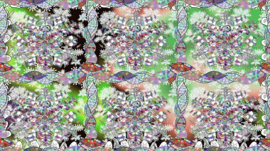 Nazik, narin çiçek arkaplanı. Çiçekli karalama şeklinde Raster çiçek deseni. Tarafsız renklerde çiçekler.