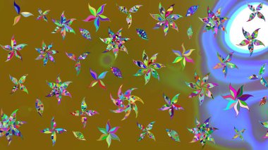 Kahverengi renkli çiçekler. Küçük çiçekte sevimli çiçek deseni var..