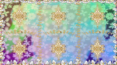 Seamless royal luxury golden baroque damask vintage. Raster seamless pattern with gold antique floral medieval decorative, leaves and golden pattern ornaments on neutral colors. clipart