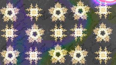 Düz dizayn. Raster illüstrasyonu. Raster kar tanesi ikonu. Renkli arka planda kar taneleri. Kar Tanesi simgesi, izole.