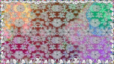 Suluboya stilinde renklerde. Raster illüstrasyonu. Pürüzsüz bahar deseni ve küçük çiçekler.