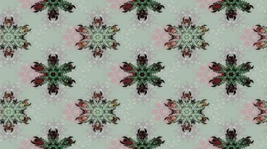 Çiçeklerle suluboya desenli çiçek deseni. Raster illüstrasyonu. Gri renkli Asya tekstili.