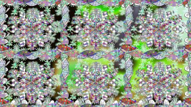 Ağaç dallı bahar çiçekleriyle desen, çiçek siluetiyle nötr renkler. Raster deseni.