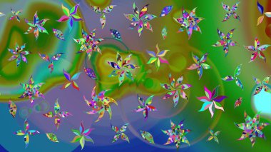 Raster. Eski usul. Tomurcukları çiçek olan sevimli bir çiçek deseni. Eskiz geçmişi. Kumaş, tekstil, duvar kağıdı baskısı için. Raster illüstrasyonu.