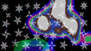 Çiçeklerle kusursuz desen. Suluboya çizimi. Siyah renkli çiçekler. El çizimi.