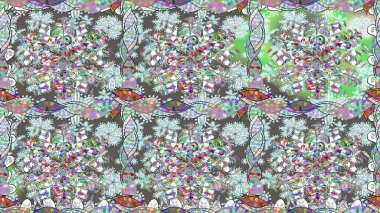 Çiçeksel, nötr, pürüzsüz desen. Klasik taslak çizimi. Raster çiçek izi. Raster Yumuşak kumaş deseni.