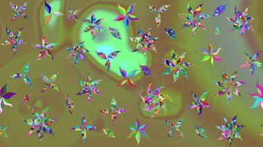 Eski usul. Kumaş, tekstil, duvar kağıdı baskısı için. Eskiz geçmişi. Raster. Raster illüstrasyonu. Tomurcukları çiçekli sevimli çiçek deseni..