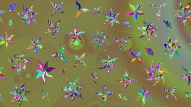 Ağaç dallı bahar çiçekleriyle desen, çiçek siluetiyle nötr renkler. Raster deseni.