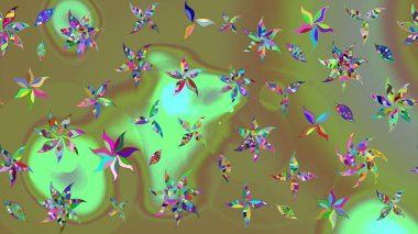 Güzel kumaş deseni. Raster illüstrasyonu. El çizimi. Çiçekler, dallar, otlar ve çiçekler.