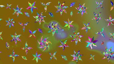 Küçük çiçekte güzel bir desen. Küçük renkli çiçekler. Motley illüstrasyonu. Çiçekli bahar çiçekleri. Robot resim. Moda baskıları için zarif bir şablon.