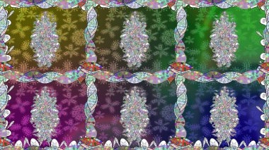 Şekillendirilmiş çiçeklerle kusursuz desen. Çiçek deseni duvar kağıdı, desen dolguları ve web sayfası arka planı için kullanılabilir. Süslü zentangılsız desen, soyut çiçeklerle süslenmiş..