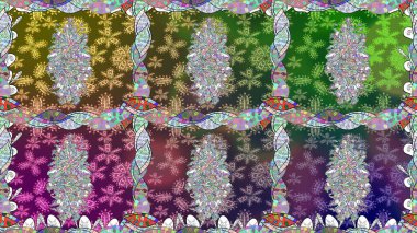 Raster illüstrasyonu. Suluboya kusursuz desen. Eski model. Çiçeğin suluboya çizimlerinin mükemmel deseni. Dekorasyon ve tasarım için güzel bir desen. Moda yazdırma.