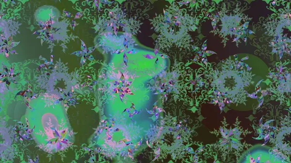 Kumaş veya Duvar Kağıdı Tasarımı. Folk Style. Tekstil için Lacy Fashion Print. Mandalas 'ın dekoratif dokusu. Raster illüstrasyonu. Lace Snowflakes 'in etnik kökü. Şekillendirilmiş Çiçekler.