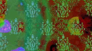 Yeşil renkte çiçeklerle süslenmiş kusursuz çiçek deseni. Suluboya tarzında yeşil renkte çiçekler.