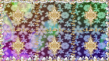 Doğu tarzında klasik tasarım öğesi. Çiçekli süslemeli, pürüzsüz bir desen. Süslü dantel iz sürücü. Duvar kâğıdı için altın süslü bir illüstrasyon. Tarafsız renkler üzerine geleneksel Arapça dekor.