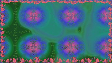 Arkaplan dokusu, duvar kağıdı, yeşil renkli çiçek teması. Soyut etnik raster kusursuz desen. Kabile sanatı boho baskısı, klasik çiçek arkaplanı.