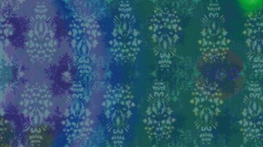 Düz Çiçek Elementleri Tasarımı. Renkli Bahar Temalı Kusursuz Arkaplan. Mavi renkli, zarif çiçek buketli suluboya. Raster illüstrasyonu.