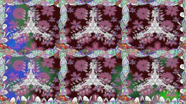 Tropik çiçekler. Kahverengi renkli çiçekler. Tişörtsüz arka plan deseni.