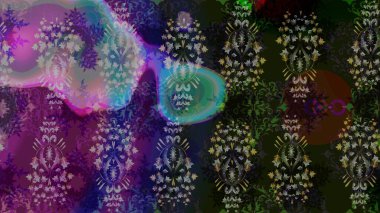 Fantezi çiçekli kusursuz desen, doğal duvar kağıdı, çiçek desenli kıvrım çizimi. Ev dekoru. Paisley el çizimi elementler.