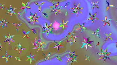 Çizim çiçek deseni duvar kağıdı, web sitesi arka planı, ambalaj kağıdı, davetiye, broşür, afiş veya web sitesi için kullanılabilir. Karalama elementleri. El çizimi Raster illüstrasyonu.