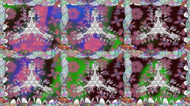 Raster illüstrasyonu. Kahverengi renkli çiçekler. Kusursuz. Şirin çiçek elementleri..