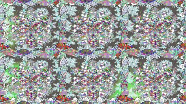 Raster illüstrasyon. Küçük çiçek sevimli çiçek desen. Sorun -suz.