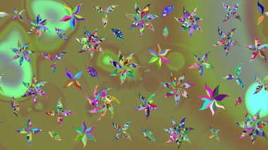 Küçük çiçekli basit bir çiçek çizimi. Tarafsız renklerde şirin çiçekler. Raster illüstrasyonu. Moda baskısı, albüm, ambalaj kağıdı, duvar kağıdı için zarif dekoratif süslemeler..