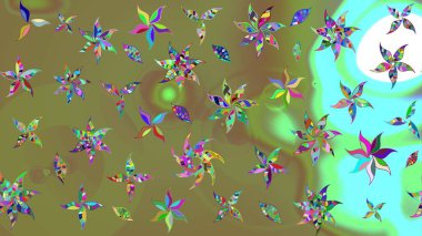 Renkli Bahar Teması eskiz kalıbı. Düz Çiçek Elementleri Tasarımı. Çiçekli eskiz arkaplanı. Çocuk stili.