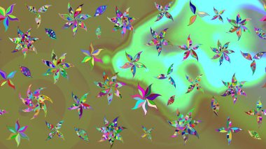 Çiçekler. Vadinin çiçekleri tarafsız renklerde. Soyut etnik raster çizim kalıbı.