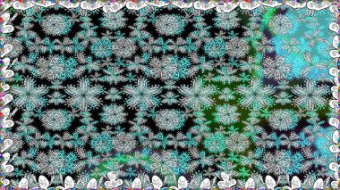 Düz çiçek öğeleri tasarım. Raster çizimde sorunsuz çiçek desenli. Bahar Tema Dikişsiz desen arka plan rengi. Fantezi kumaş deseni.