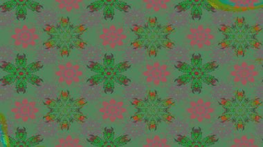 Kar tanesi süsleme deseni. Kar taneleri arka planda. Renkli arka planda izole edilmiş kar tanelerinin düz tasarımı. Kar taneleri deseni. Raster illüstrasyonu.