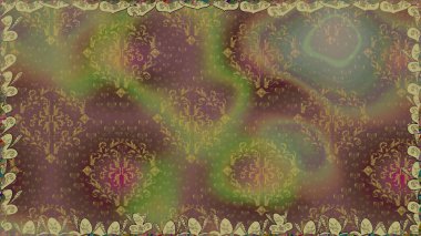 El çizimi çiçekli, soyut, pürüzsüz desen. Raster illüstrasyonu. Kahverengi renkte çiçekler.