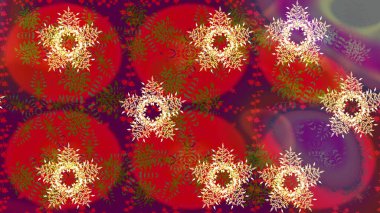 Parlak çiçekli kırmızı renklerde soyut, pürüzsüz desen. Çiçeksel elementlerle süslenmiş zarif raster dokusu. Küçük çiçekte şirin bir çiçek deseni var..