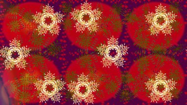 Noel süsleri ve Noel süsleri. Raster Noel soyut renkli arkaplan ve düşen kar tanesi.