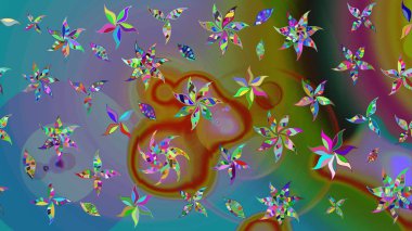 Hint süsü. Çizim kalıbı. Mavi renklerde. Çiçek duvar kağıdı. Renkli süs kenarı. Raster illüstrasyonu.