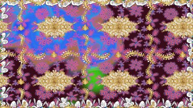 Yıldızlı ve düşen kar taneli büyülü kahverengi tatil soyut arka planı. Noel kahverengileri. Raster illüstrasyonu.