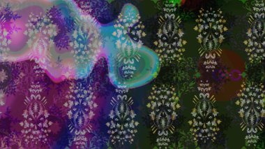 Küçük çiçekli kusursuz yay deseni. Raster illüstrasyonu. Suluboya tarzında gri renkler üzerine.