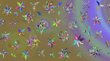 Vadinin çiçekleri tarafsız renklerde. Çiçeksel çizim kalıbının çizimi.